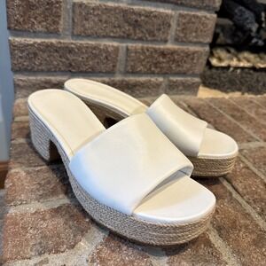 Vince Women's Margo Espadrille Block Heel Slip On Sandals Slide Size 9.5 #174